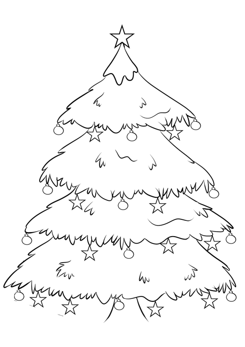 Weihnachtsbaum - Ausmalbild