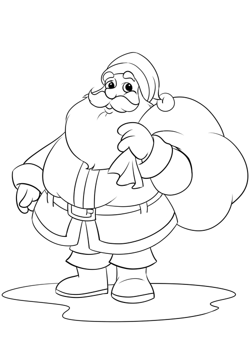 Ausmalbild Weihnachtsmann Kleinkinder - Santa Claus