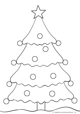 Ausmalbild Kleinkinder Weihnachtsbaum