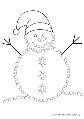 Dot Painting Kleinkinder Schneemann