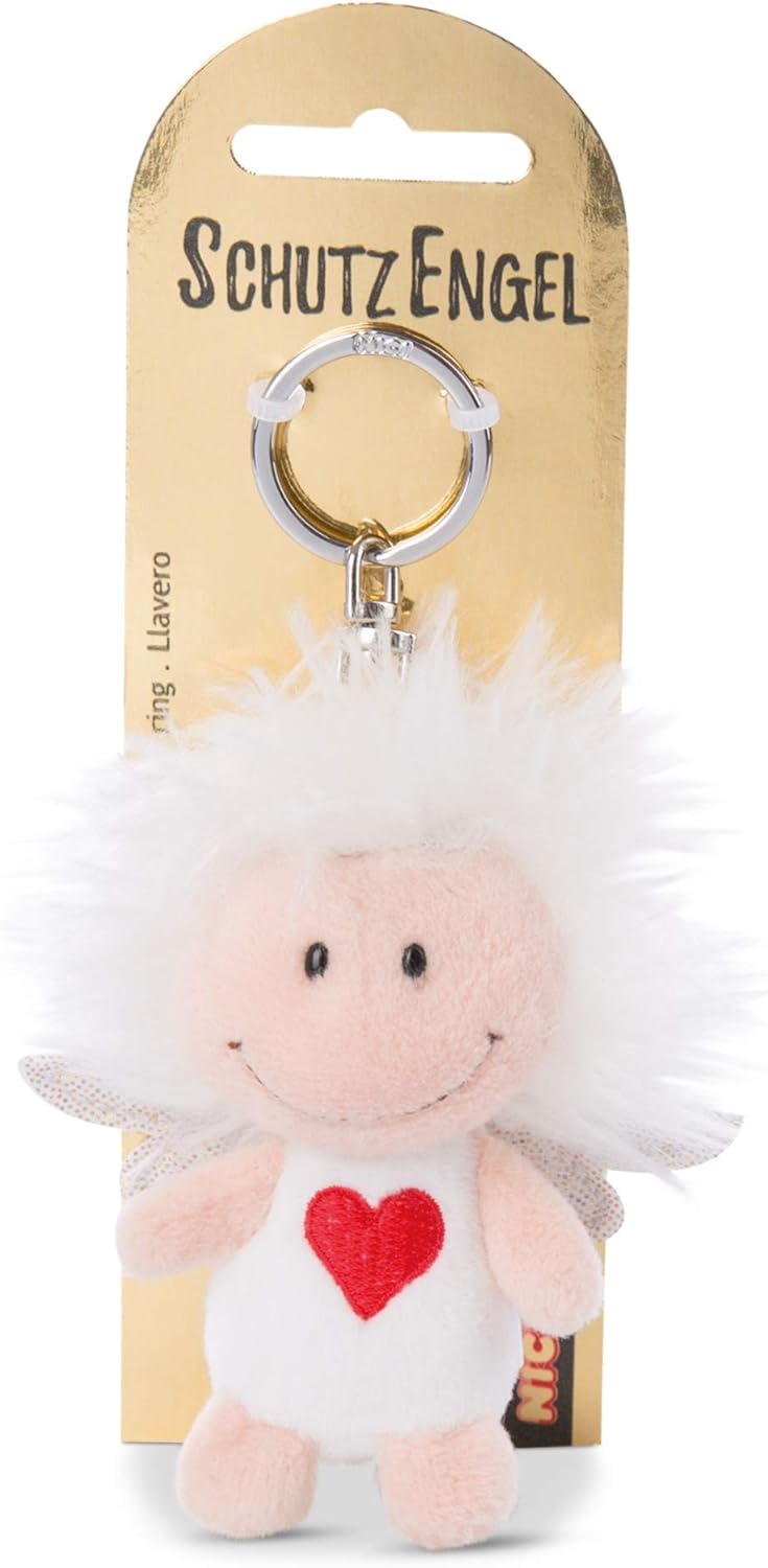 NICI Schlüsselanhänger Schutzengel mit Herz und Glitzerflügeln
